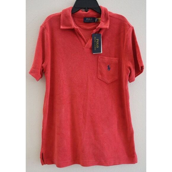 Polo Ralph Lauren Men's Sz Small Red Custom Slim Fit Terry S/S Polo Shirt $95 - Picture 1 of 10